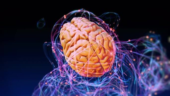 人脑神经系统大脑蓝色科技背景