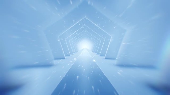 未来主义隧道 (可循环)。照明走廊的概念，室内设计，宇宙飞船，抽象，科学，技术，科学，建筑，工业，红