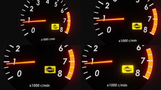 仪表板动画上闪烁的检查引擎错误图标