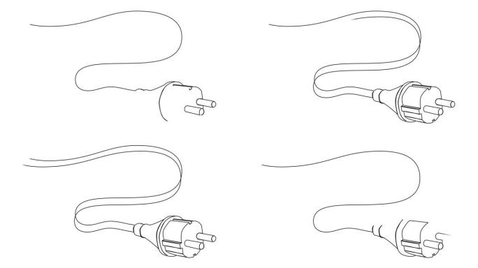 电动插头电缆的动画连续单线图