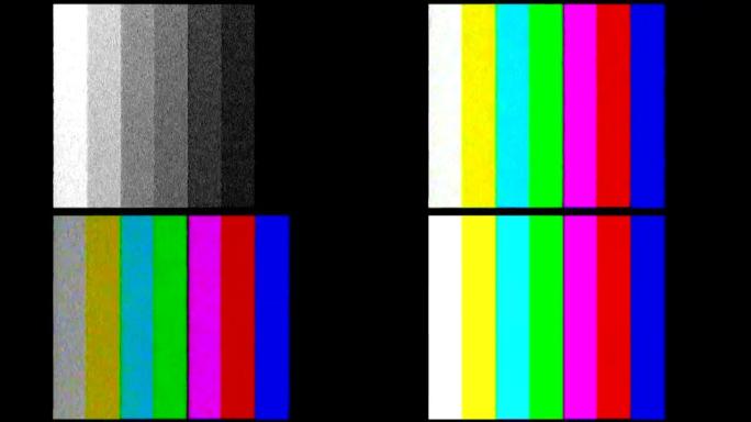电视测试。彩色条因音频而崩溃