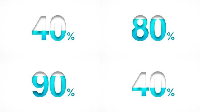 百分比倒计时，蓝色液体指示水平