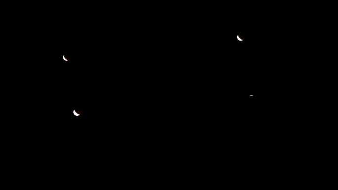 在2015年4月4日时间流逝的黑暗天空中的月食