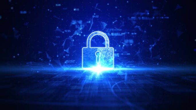 挂锁图标网络安全，数字数据网络保护，保护个人信息隐私，未来技术数字数据网络连接背景概念，运动4k