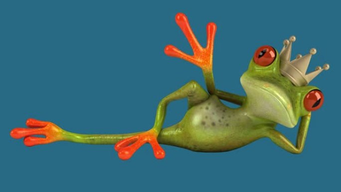 趣味3D卡通绿蛙 (含阿尔法通道)