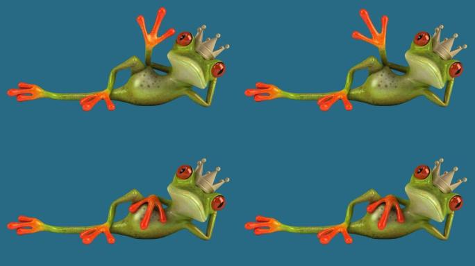 趣味3D卡通绿蛙 (含阿尔法通道)
