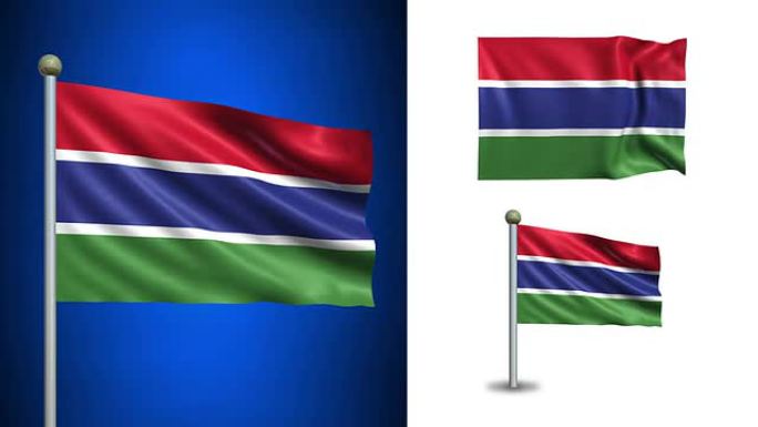 冈比亚旗帜-阿尔法频道，无缝循环!