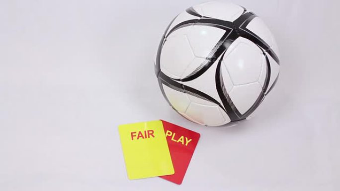 公平竞争。足球点球卡片。