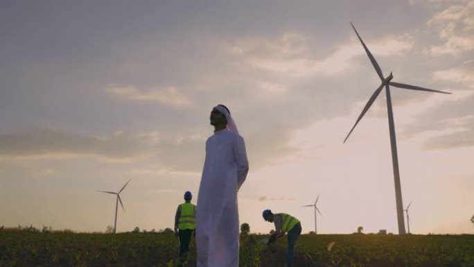 蓝领工人电气工程师团队和建筑师持有山区风车场建设咨询计划。景观建筑使用风力涡轮机来产生纯能量。