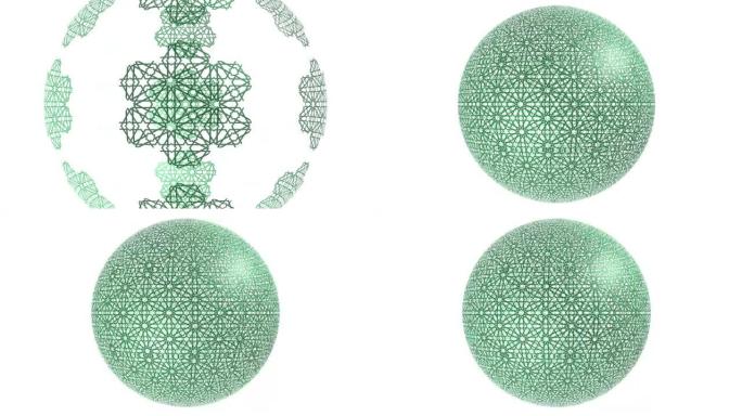 球体上的几何伊斯兰图案