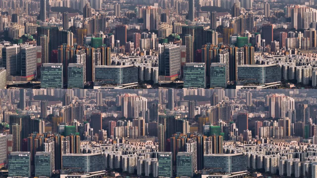 建筑格局鸟瞰图城市建筑航拍无人机视角城市