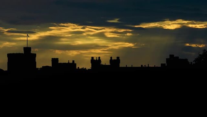 英国温莎城堡多云日落