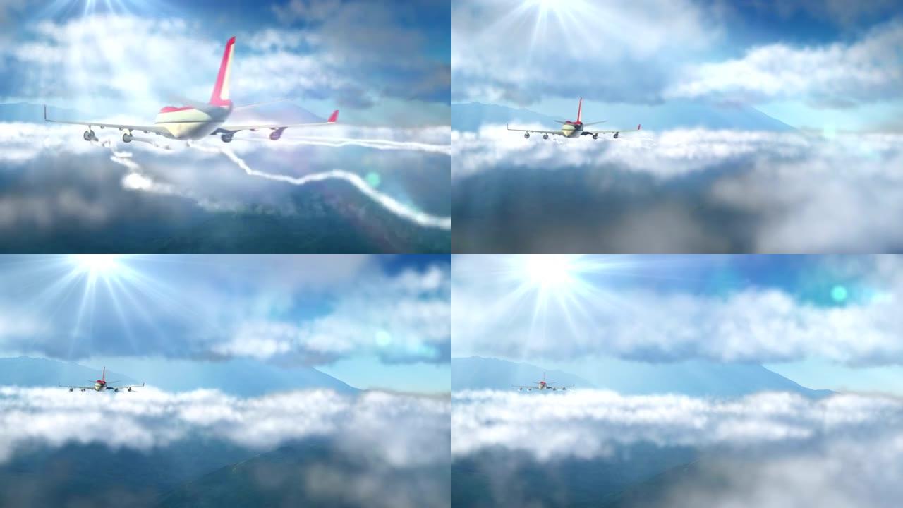 动画介绍，飞机飞越云层