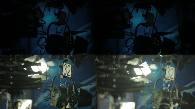 在直播之前，新闻编辑室工作室中的实时摄像机灯已打开