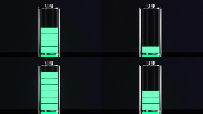电池正在充电，3d渲染。