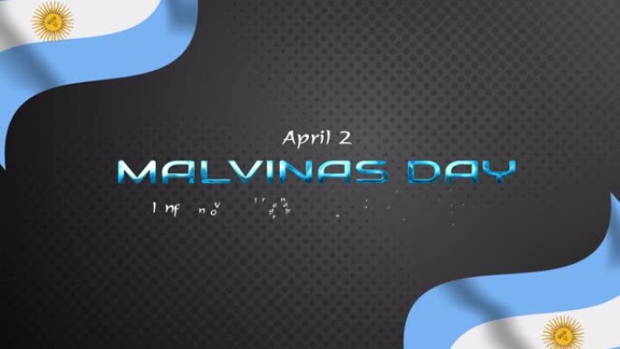 马尔维纳斯日动画视频概念。4月2日，马岛战争退伍军人日(马尔维纳斯日)4k视频