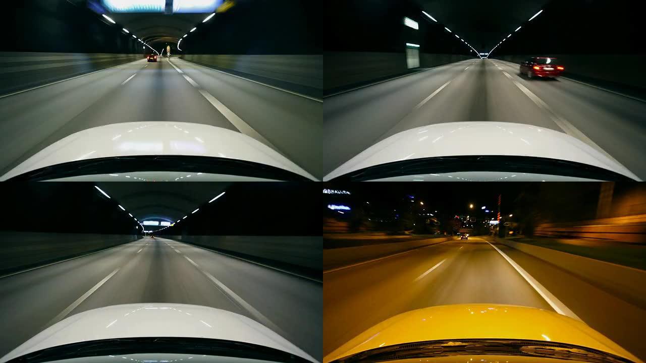 夜间驾驶城市道路