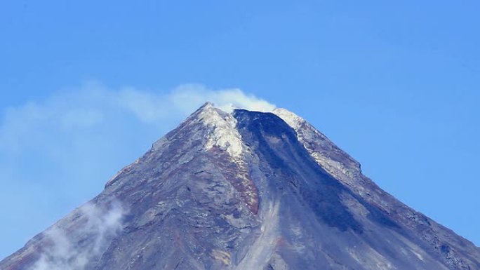 菲律宾黎牙实皮马永火山吸烟特写