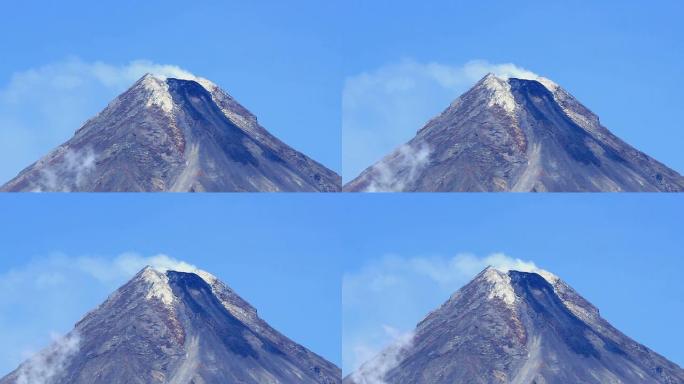 菲律宾黎牙实皮马永火山吸烟特写