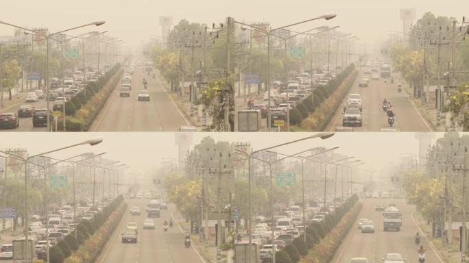 放大，空气污染超过交通城市道路全高清