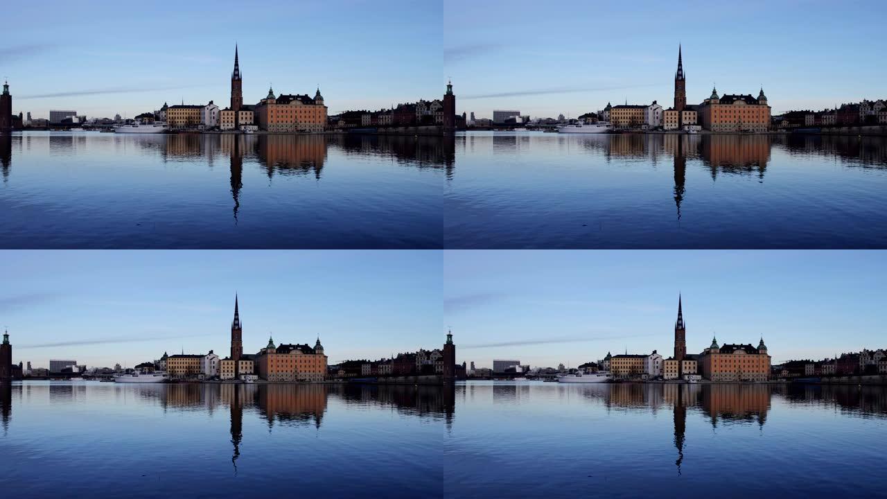 瑞典斯德哥尔摩湾城市风光城市建设城市发展