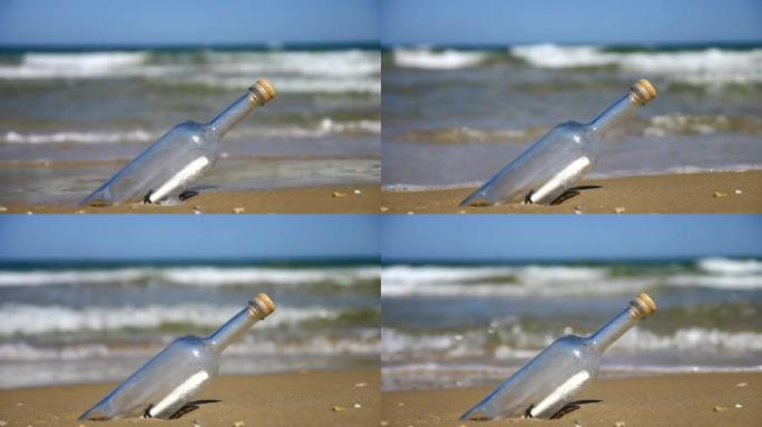 海滩上的瓶子