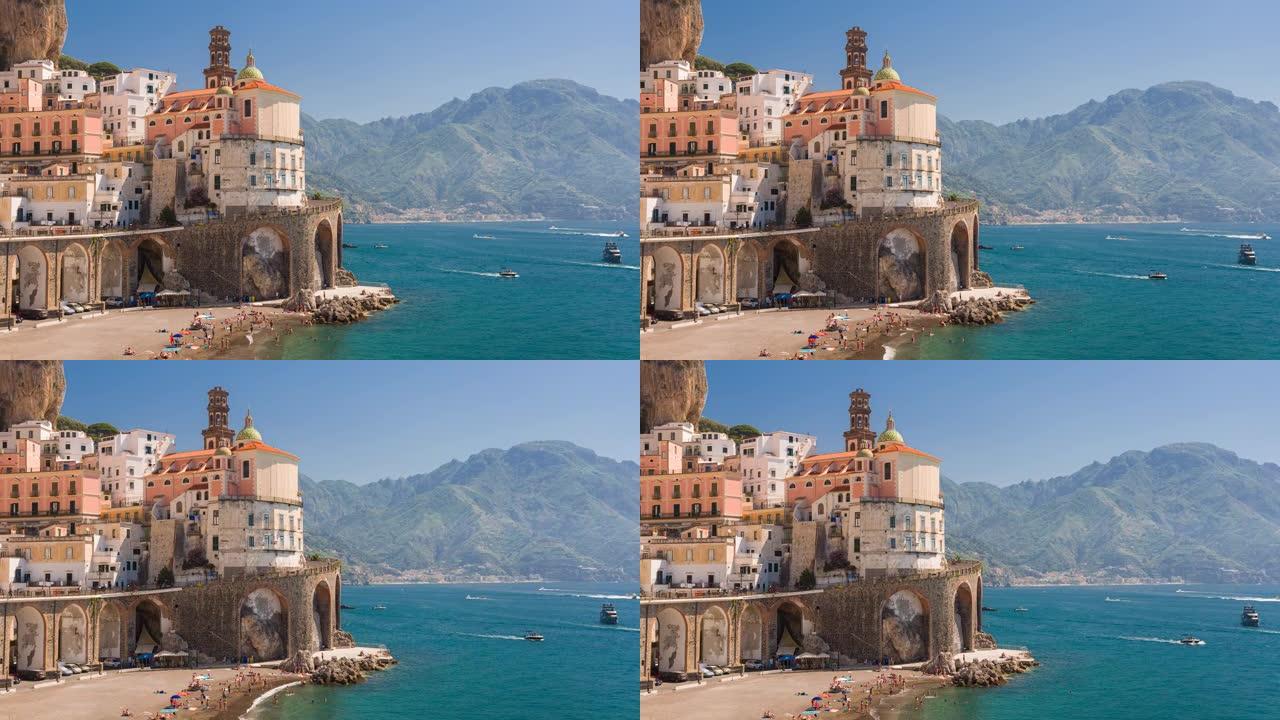 意大利阿马尔菲海岸风景如画的阿特拉尼镇