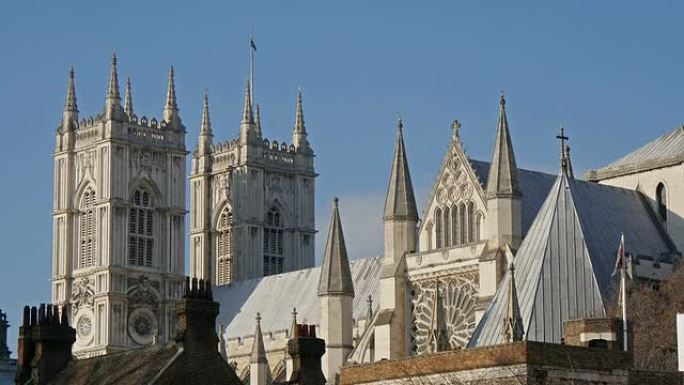 伦敦威斯敏斯特大教堂的俯视图