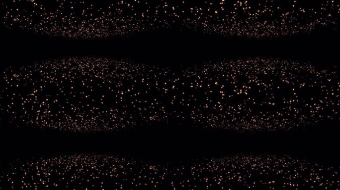 4k抽象魔术闪闪发光的粒子。透明阿尔法通道视频，闪耀地板粒子星尘。美丽放松背景下的天然漂浮有机颗粒。