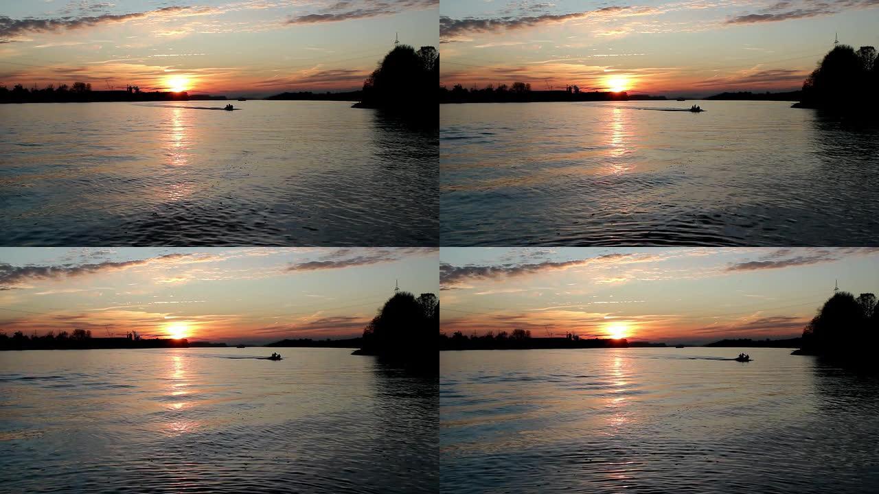 莱茵河上空的日落