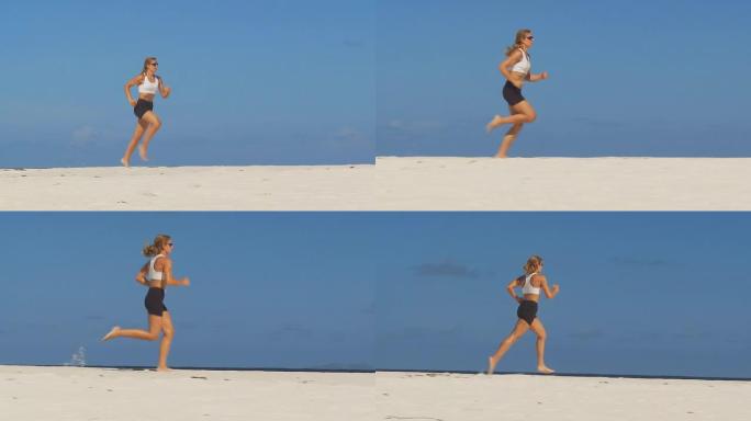 摄像机跟踪跑步女人
