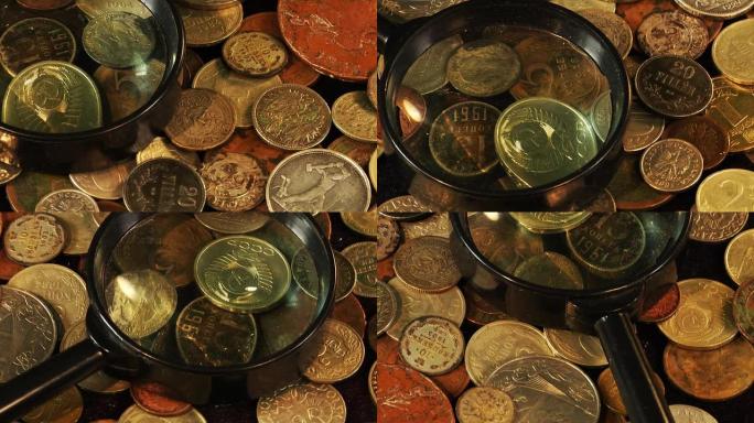 很多旧硬币