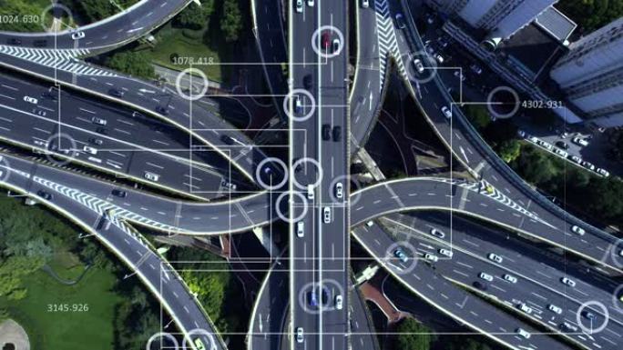 未来智能交通俯拍俯视车联网路网基建