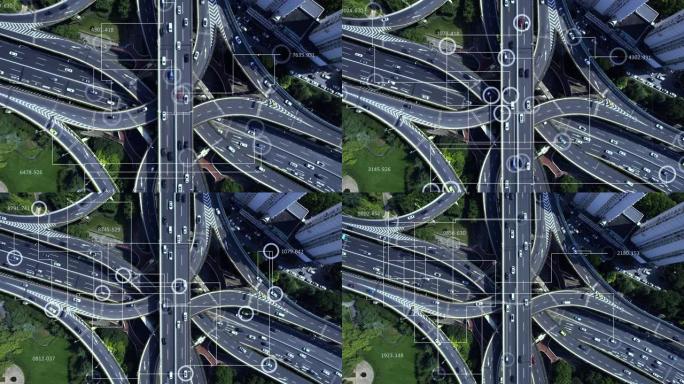 未来智能交通俯拍俯视车联网路网基建