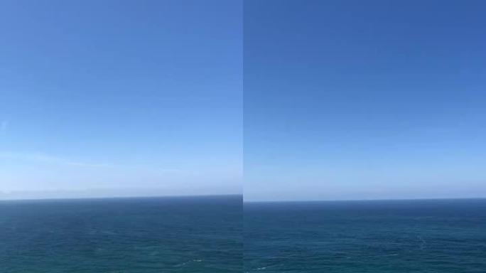 从悬崖上看海洋生态海域大海航拍蔚蓝海域