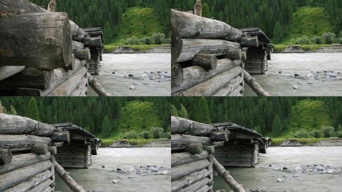 山上的旧木桥