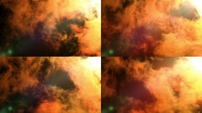 雷云中的太阳。