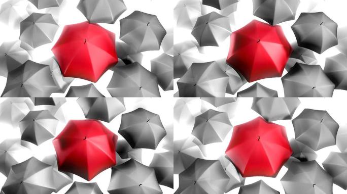 灰色/红色雨伞3D视频背景-HD1080