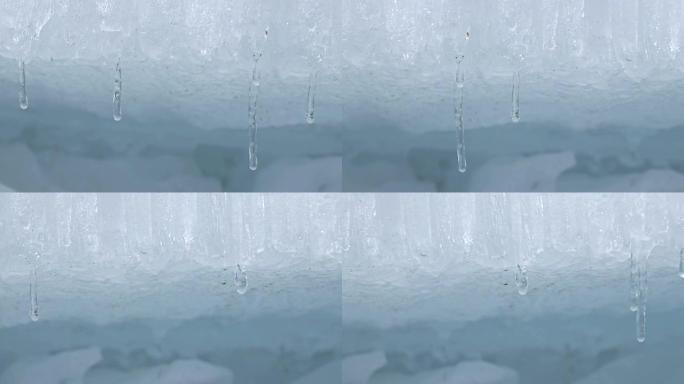 贝加尔湖上的冰和冰柱1