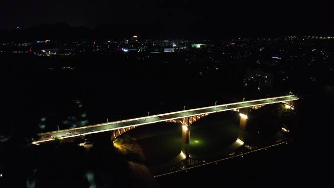 广西崇左太平古城夜景航拍