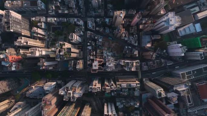 香港城市街道俯视图