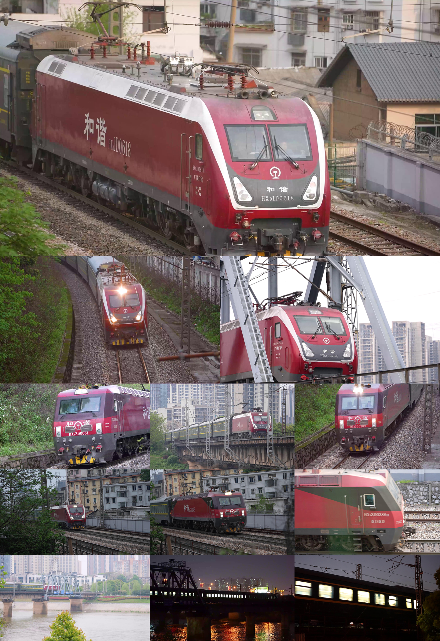 4k实拍红色火车头绿皮老式火车镜头素材
