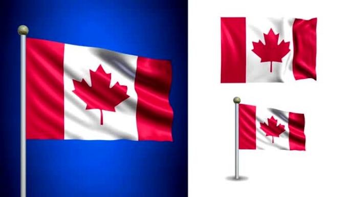 加拿大旗-阿尔法频道，无缝循环!