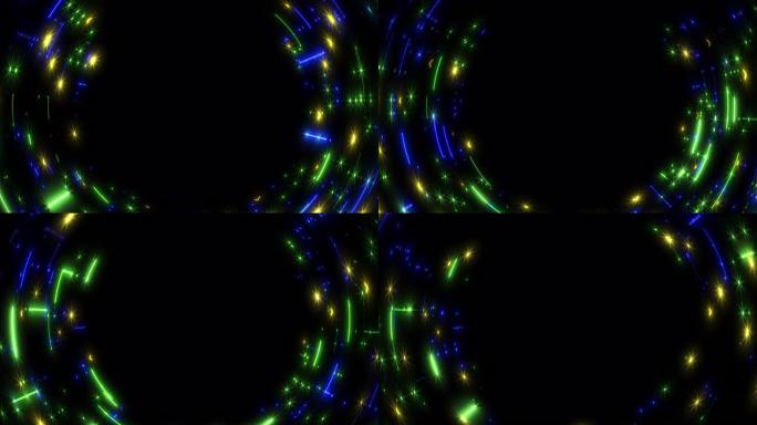 带霓虹灯发光二极管线和空间平视显示器元件的数字屏幕