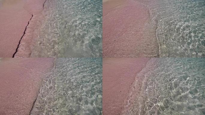 希腊克里特岛Elafonisi著名的粉红沙