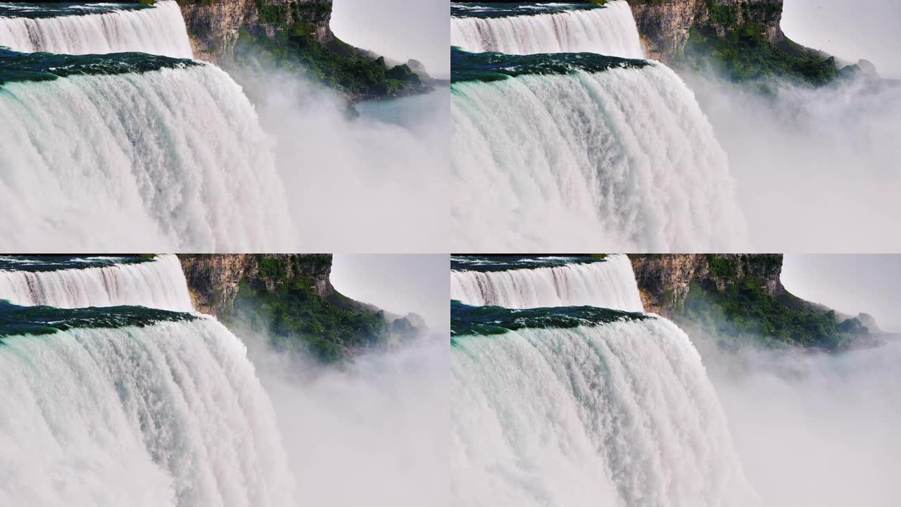 岩石背景上的水流-尼亚加拉瀑布
