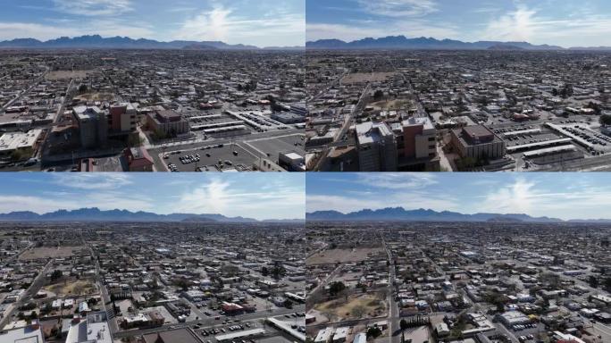 新墨西哥州拉斯克鲁塞斯住宅区的鸟瞰图