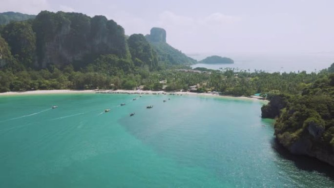泰国甲米府雷利海滩鸟瞰图