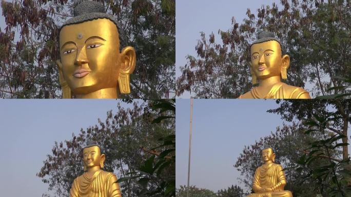 尼泊尔蓝毗尼的镀金佛像