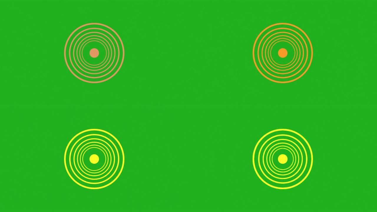振动绿屏运动图形中的圆圈
